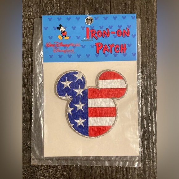 Disney Accessories - Vintage Mickey Mouse Flag Iron On Patch